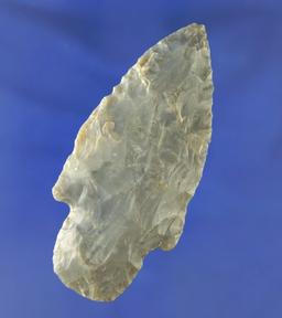 2 7/8" Adena made from Flint Ridge Flint found in Monroe Co., Ohio. Ex. Stan Copeland collection.