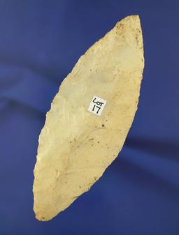 Large 5 1/8" Archaic Bi-pointed Knife found in Wisconsin. Comes with a Motley COA.
