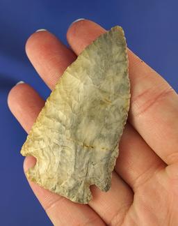 2 11/16" Nethers variety Flint Ridge Flint Pentagonal found in Richland Co.,  Ohio. Bennett COA.