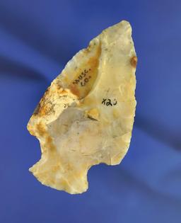 3 1/8" Hopewell made from Flint Ridge Flint found in Muskingum Co.,  Ohio. Bennett COA.