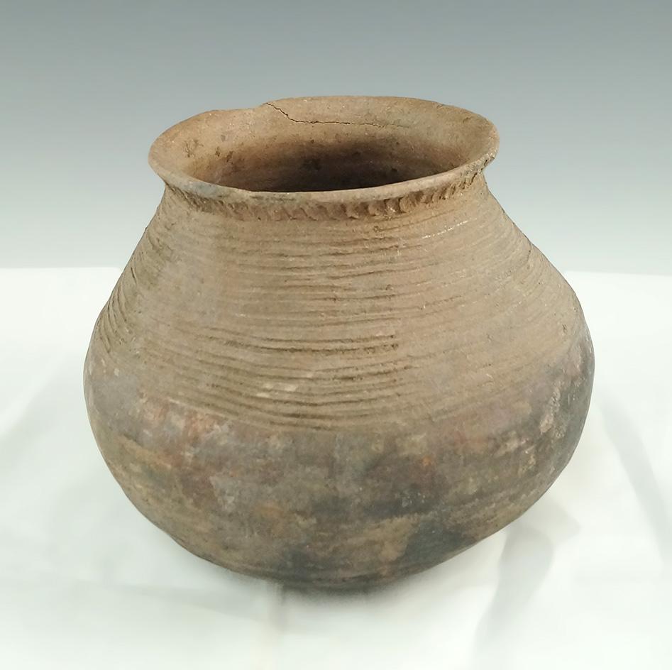 5 1/2" Hohokam pottery vessel found in central Arizona. Some original paint on exterior.