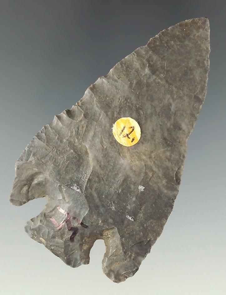 3 1/8" Basal Notch made from Coshocton Flint found in Holmes Co., Ohio.