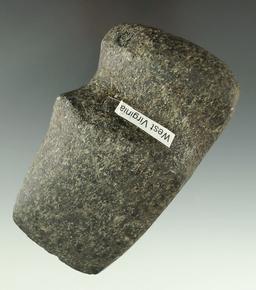 4 1/16" long 3/4 grooved Hardstone Axe found in West Virginia.