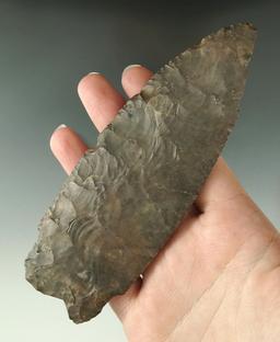 Rare style! 5 9/16" Paleo Weak Stemmed Knife with some modern retouch to tip- Lorain Co., Ohio