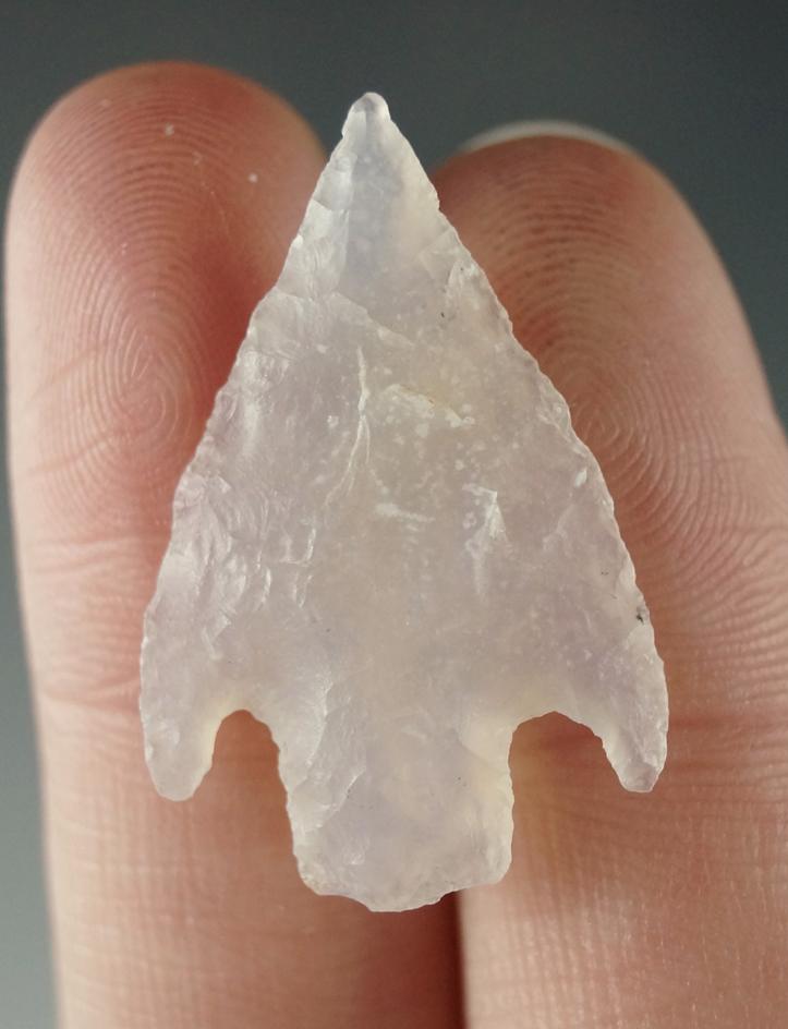 Nice material! 1 1/4" highly translucent agate Shumla point found in Texas.