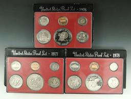 1976, 1977 and 1978 Proof Sets in Original Boxes