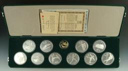 Canada 1988 Olympic 9 Coin Proof Set in Original Box with COA’s