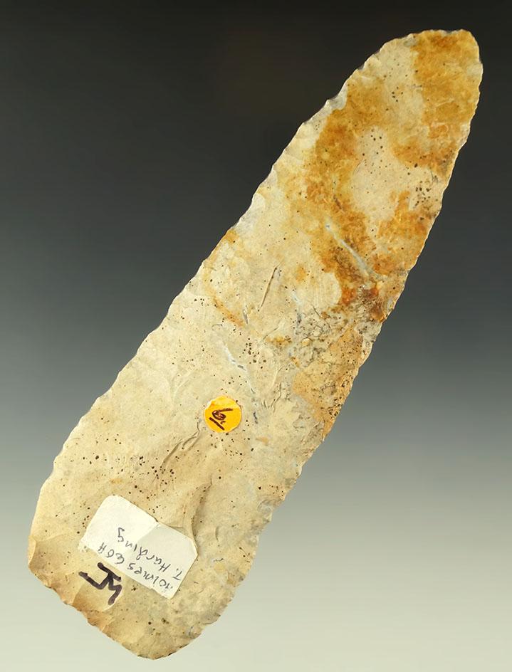 Large 6" long Archaic Blade with nice mineral deposits - Holmes County Ohio Ex. Dr. Jim Mills.