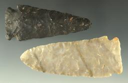 Pair of Meadowood Knives found in Ohio, largest is 3". Ex. Dr. Jim Mills.