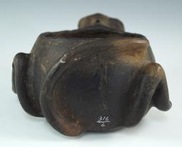 Mayan blackware monkey effigy bowl that is 5 1/2" wide with minor restoration. Ex. Robert Sonn