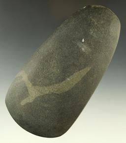 Excellent stone workmanship 5 3/8" Hardstone Celt found in Pike County Illinois. Ex. Dr. Mills.