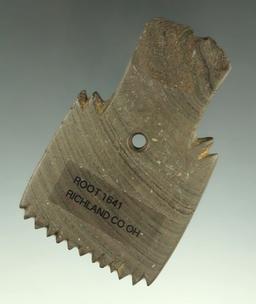 Unique 2 13/16" Fringed Hopewell Shovel Pendant  found in Richland Co., Ohio. Ex.  Doug Hooks.