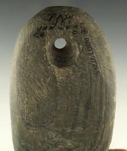 4 3/4" Tallied Glacial Kame Teardrop Gorget, found in Van Wert Co., Ohio. Ex. Fredit, Weaver.