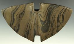 Ex. Meuser - pictured! 4 7/8" Archaic Double Notch Butterfly Bannerstone, Darke Co., Ohio.