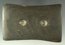 Heavily patinated 3 1/4" Bi-Concave Gorget found in Putnam Co., Ohio. Ex. Parks, Anderson, Kiel.