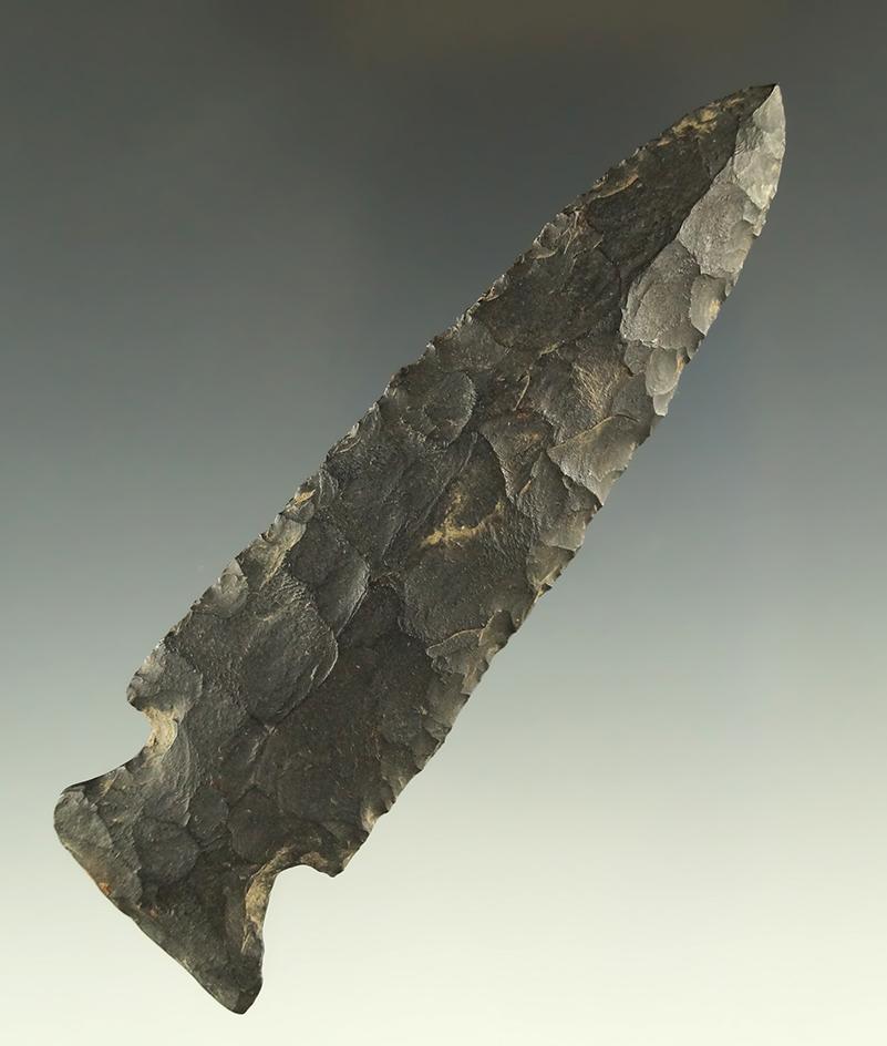 3 7/8" Archaic Fishspear with good patina found near Columbus, Franklin County, Ohio.