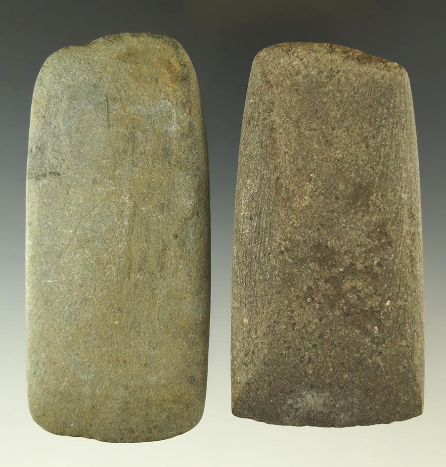 Pair of stone Celts in good condition. Found in Michigan, from the collection of Phil Wagle.