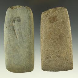 Pair of stone Celts in good condition. Found in Michigan, from the collection of Phil Wagle.