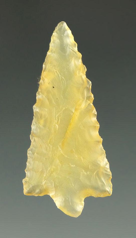 1 5/16" Wallula made from nicely patinated clear/yellow tint agate that is highly translucent.