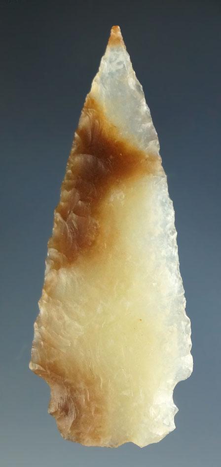 1 3/4" Hanna point made from semi translucent agate found in Natrona County Wyoming.