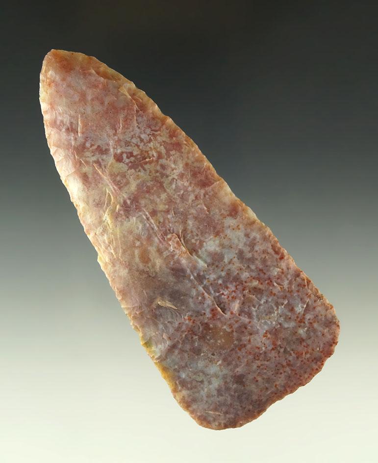 3 13/16" nicely patinated and beautifully flaked Alibates Flint Blade in excellent condition.