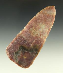 3 13/16" nicely patinated and beautifully flaked Alibates Flint Blade in excellent condition.