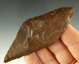 3 1/2" Harahey Knife made from attractive brown Jasper found in the Plains region.