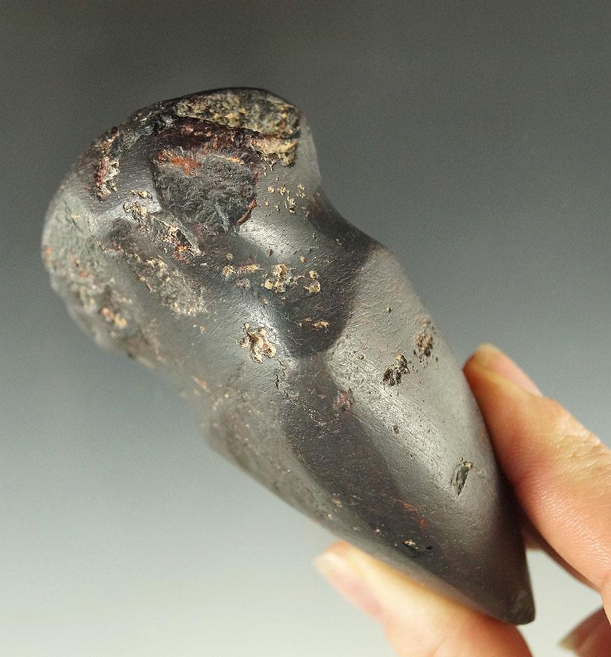 3 3/4" fully grooved Hematite Axe found in Pike Co., Illinois.