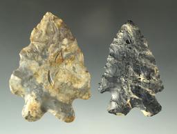 Pair of MacCorkle Bifurcates found in Ohio made from Coshocton Flint. Largest is 2 1/2".