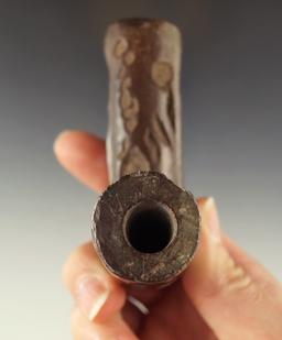 3 1/2" stone pipe which was in a fire which caused pock marks on the surface - Pennsylvania.