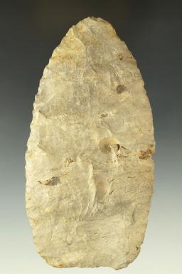Thin for size and very well flaked 4 and 7/8" Bayport chert Blade found in Delaware Co., Ohio.