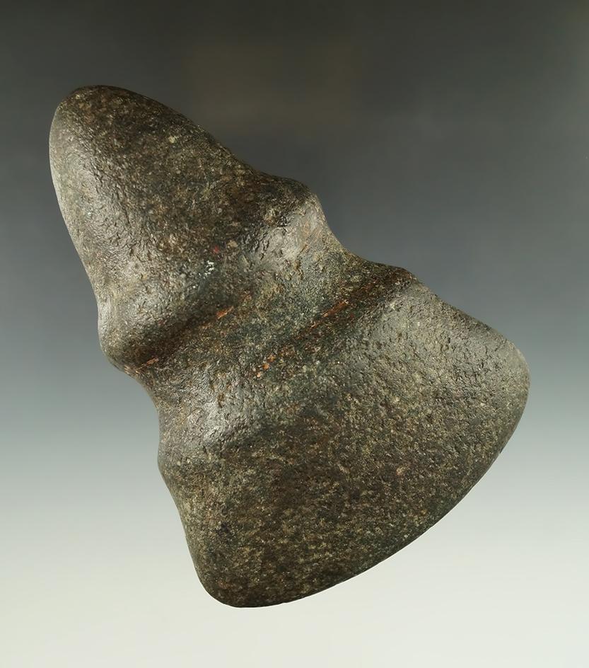 Rare style 5 1/4" Hardstone Trophy Axe found in Wisconsin. Col. Raymond Vietzen Museum.