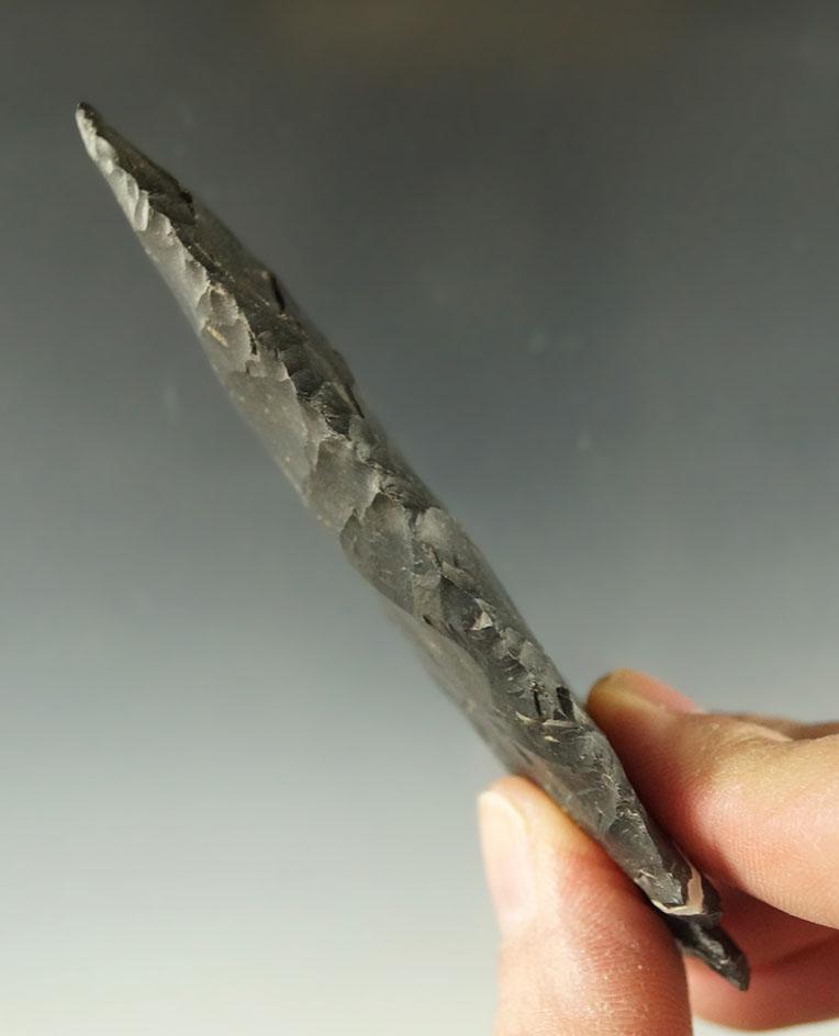 4 1/8" Archaic Thebes made from Coshocton Flint found in Coshocton Co., Ohio. Bennett COA.