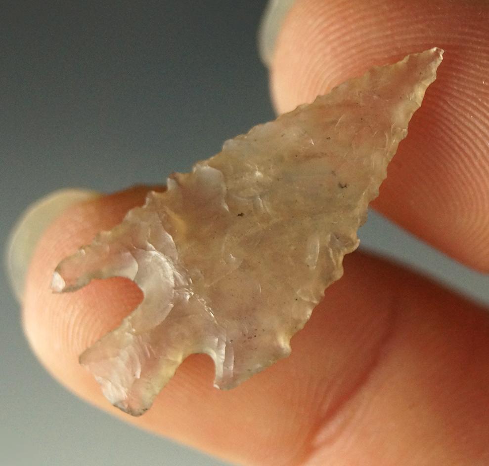 1 3/16" Deadmans point found in Colorado - beautifully clear chalcedony. Ex. Jeb Taylor.