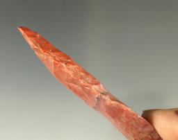 3" Harahey Knife - attractive red Alibates chert found in Northwest Texas. Rogers COA.