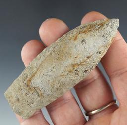 3" Paleo Lanceolate with nice a ground lower edges found in Michigan.