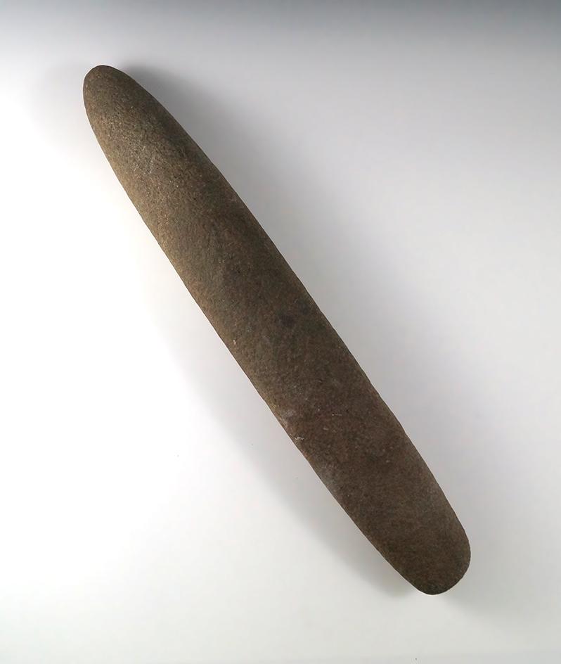 Very big! 17 1/4" long Roller Pestle found in Ohio that is well patinated. This is a very large arti
