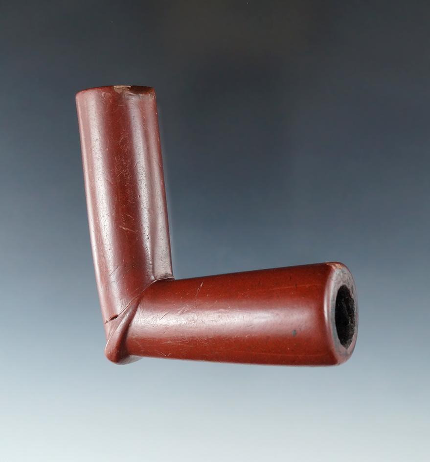 Nice! 3 1/8" circa 1800s Catlinite Pipe found in the Plains region, broken and glued near elbow.