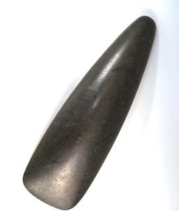 8 3/4" Long Tapered Poll Taino Culture Celt that is made from very highly polished hardstone.