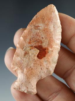 2 3/16" Tablerock/Bottleneck made from attractive material found in Illinois at the Village Site.