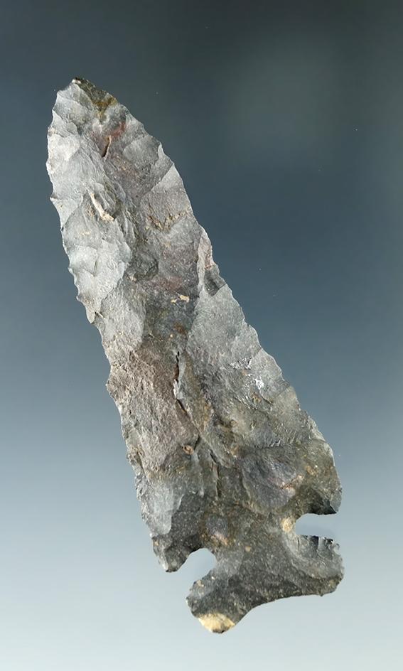 3 5/16" Beveled Knife made from Nellie variety Coshocton Flint found in Morrow Co., Ohio.