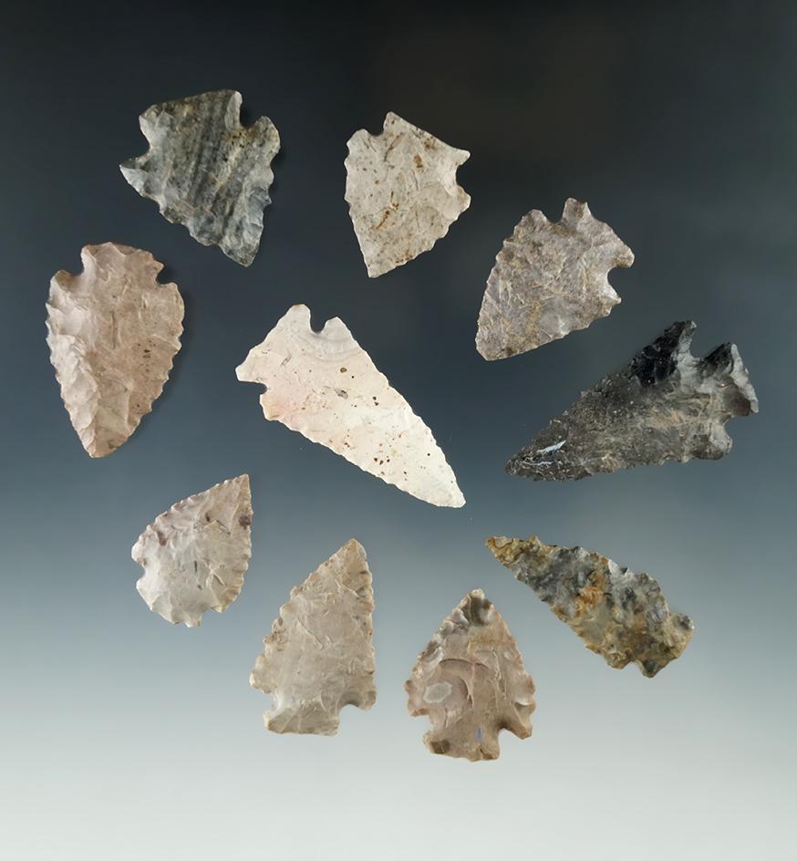 Set of 12 Nettling points found in Ohio, largest is 2".