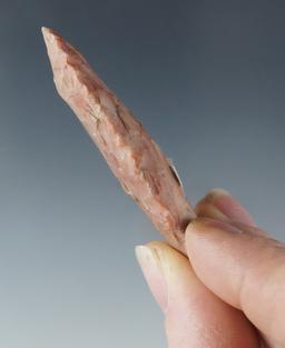 2 3/8" Adena made from cream and red Flint Ridge Flint, found in Ohio.