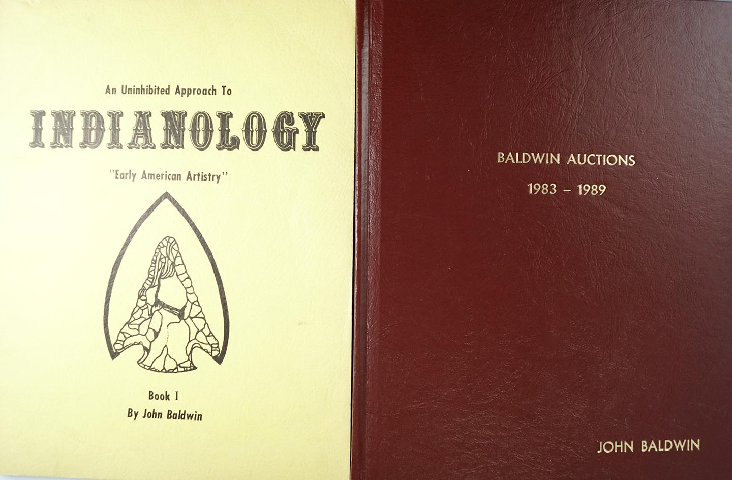 Pair of books by John Baldwin including "An Uninhibited Approach to Indianology Book 1"