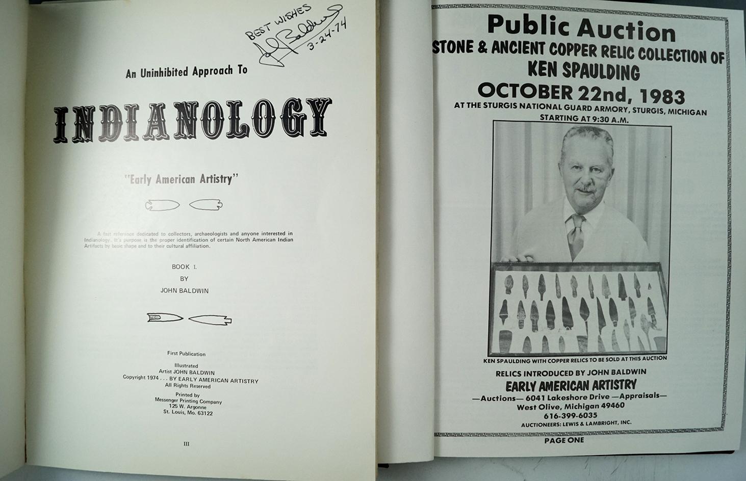 Pair of books by John Baldwin including "An Uninhibited Approach to Indianology Book 1"