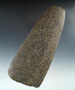 Large 7 1/4" Hardstone Adze found in Ohio. Small amount of restoration to one corner of bit.