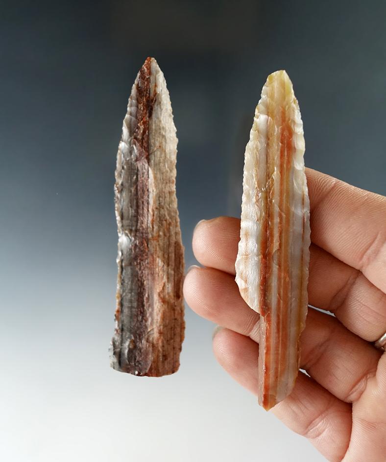 Pair of Knives made from beautiful banded petrified wood found near the Columbia River.