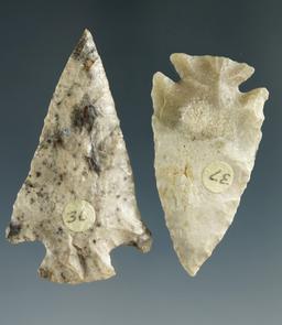 Pair of Cornernotch arrowheads found near Colorado/Kansas, largest is 2".