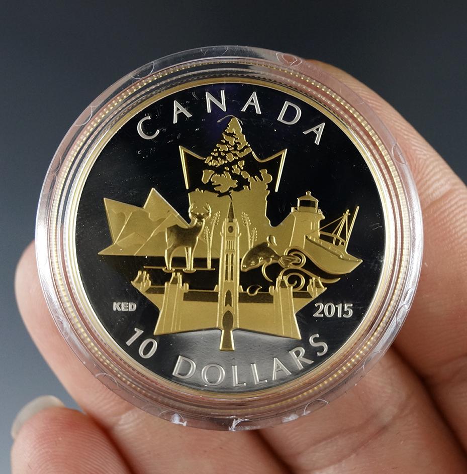 2015 Canadian $10.00 Fine Silver Coin Celebrating Canada ½ Troy Ounce Pure Silver