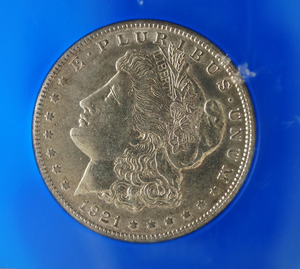 1921-S Morgan Silver Dollar in Holder XF